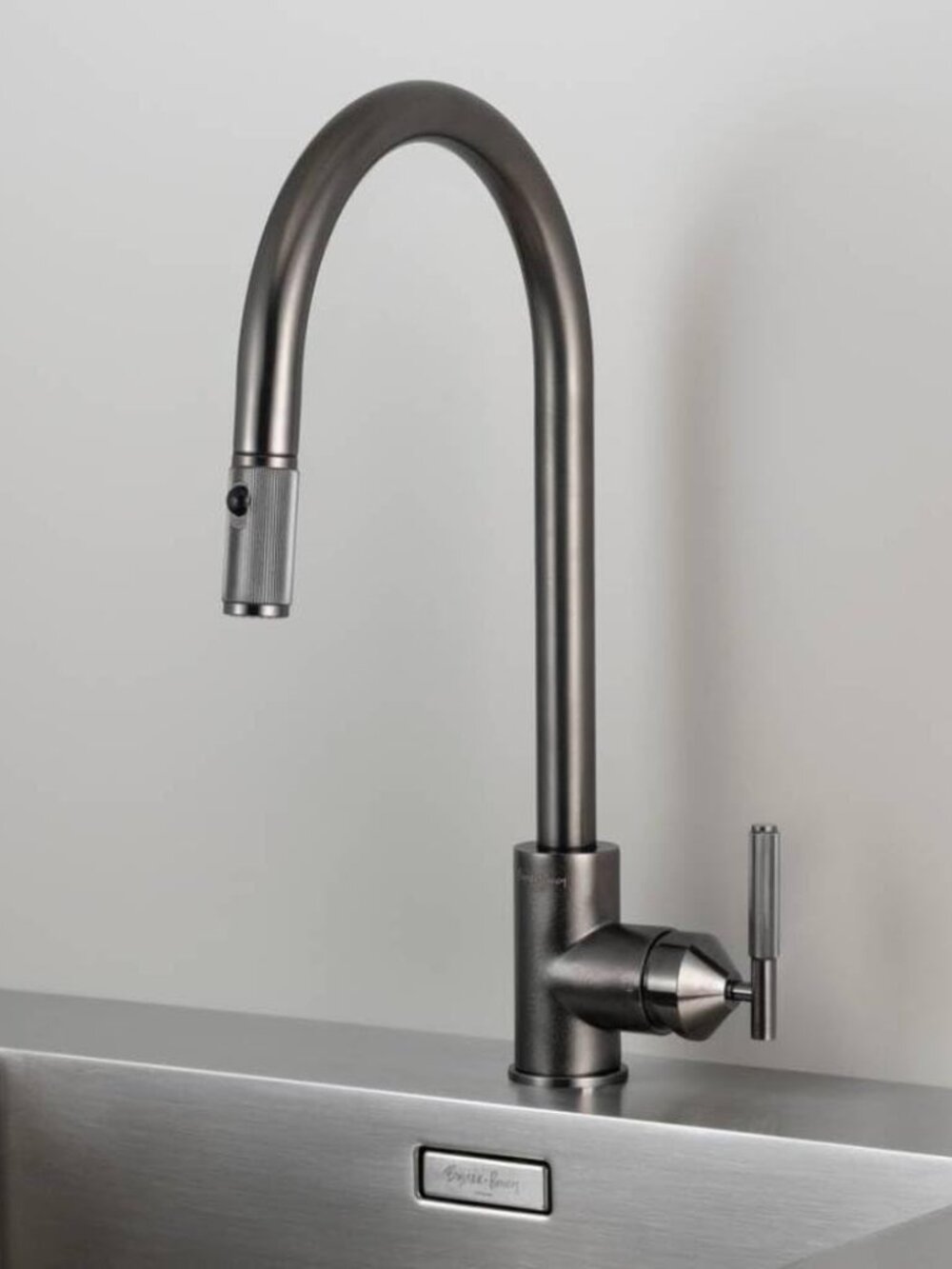 BUSTER + PUNCH {NEW} Linear Kitchen Faucet w/ Pull-Down & Dual Spray | Gunmetal